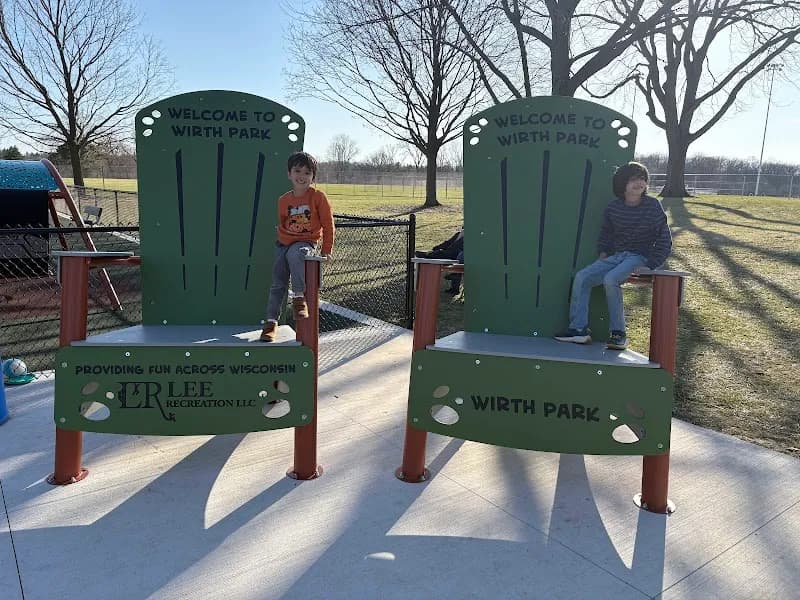 View of Wirth Park Playground in Brookfield, WI
