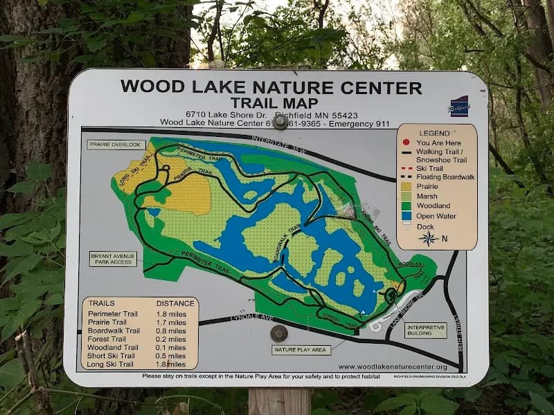 View of Wood Lake Nature Center in Bloomington, MN