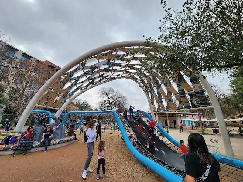 View of Yanaguana Garden at Hemisfair in San Antonio, TX