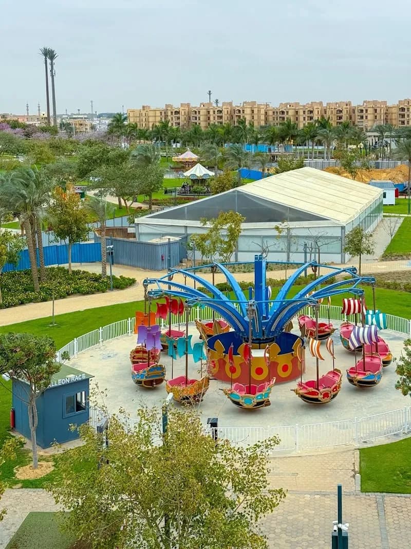 View of Zayed Central Park in Sheikh Zayed City, Cairo