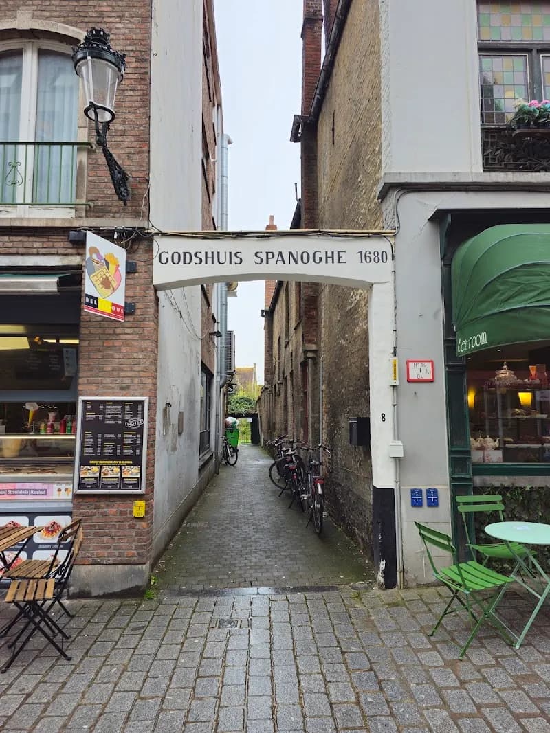 View of Almshouse Spanoghe in Bruges, WV