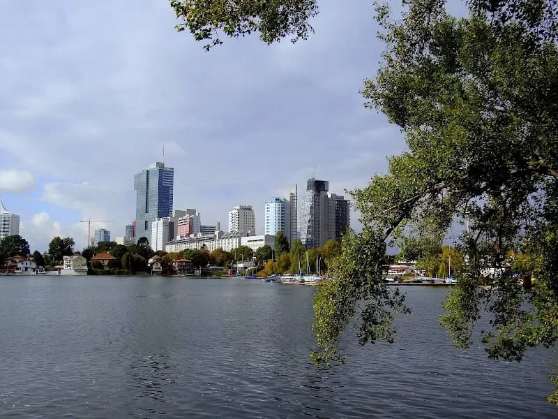 Alte Donau lake in Donaustadt, VIE