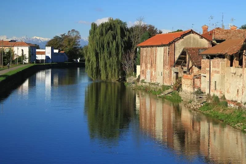Alzaia del Naviglio Grande hiking area in Abbiategrasso, Lombardy