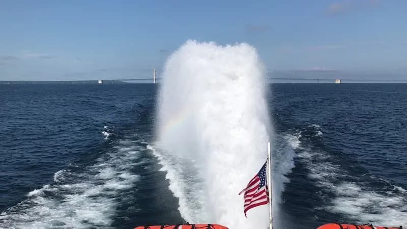 View of Arnold Mackinac Island Ferry in Mackinaw City, MI