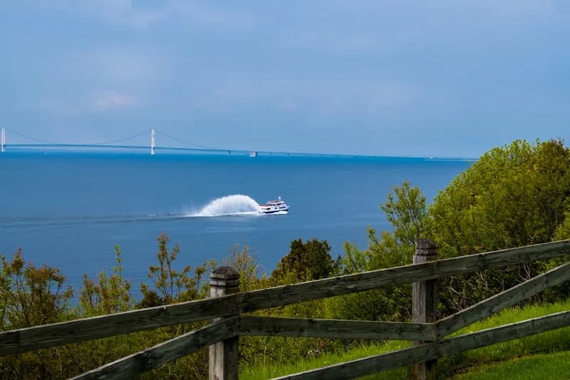 View of Arnold Mackinac Island Ferry in Mackinaw City, MI