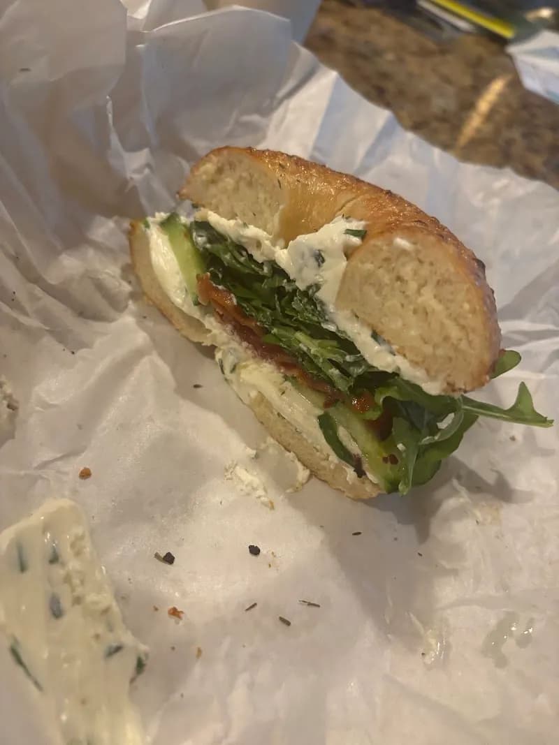 View of Bing's Bodacious Bagels in Multnomah Village, OR