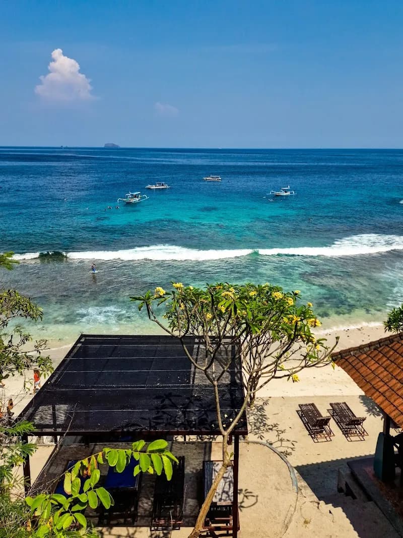 Blue Lagoon Beach tourist attraction in Padang Bai, Bali