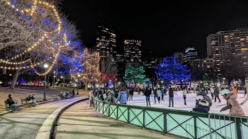 View of Boston Common Frog Pond in Boston, MA