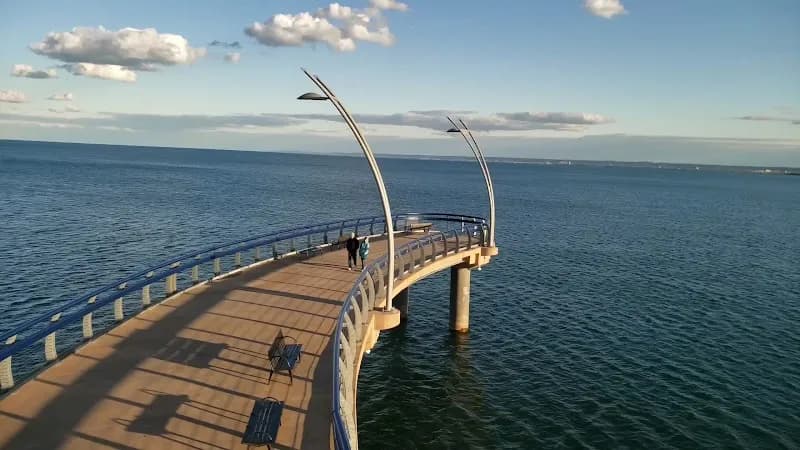 View of Brant Street Pier in Burlington, ON