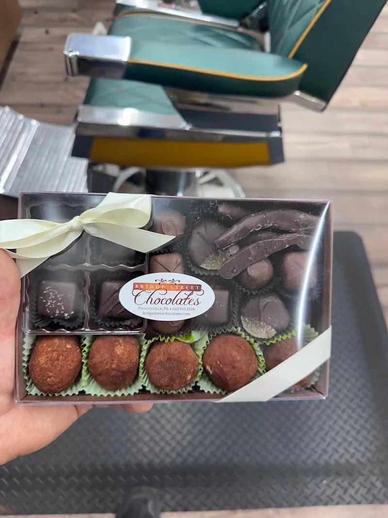 View of Bridge Street Chocolates in Phoenixville, PA