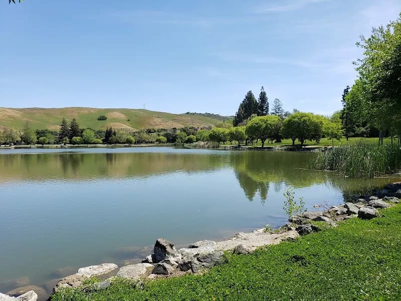 View of Bullnose Park Splash Pad in San Jose, CA