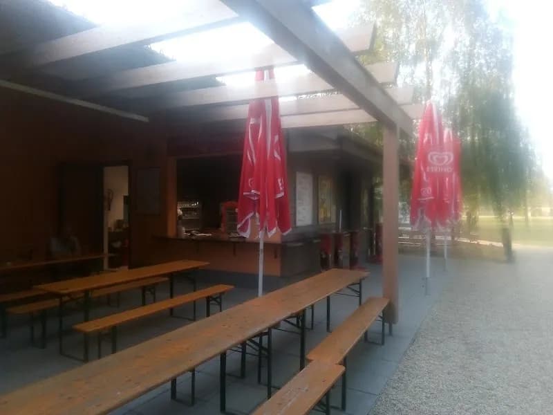 View of Café am Badesee in Bürmoos, Salzburg