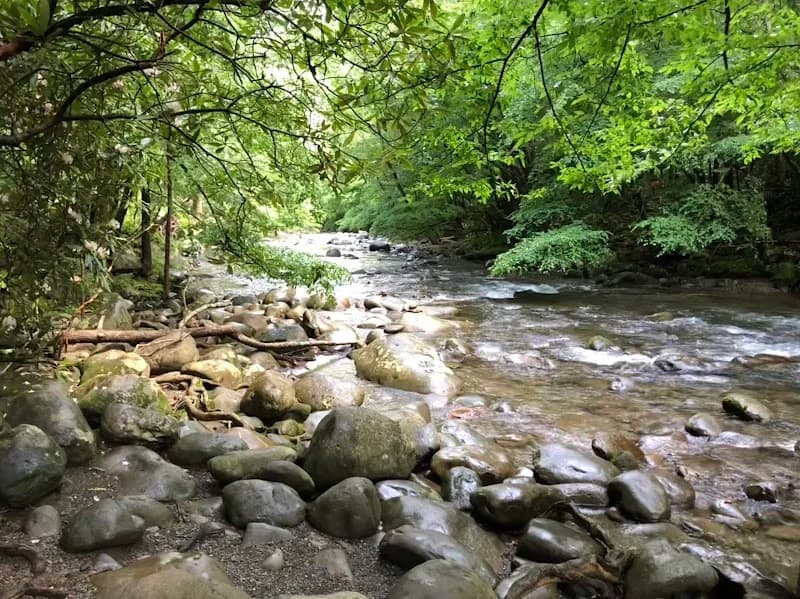 View of Cataract Falls in Cherokee, NC