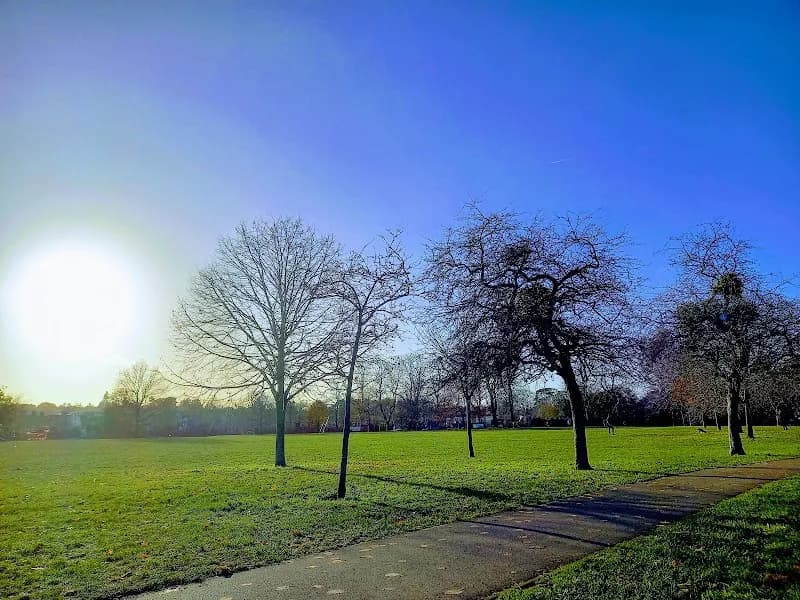 Churchfields Recreation Ground park in Weybridge, London