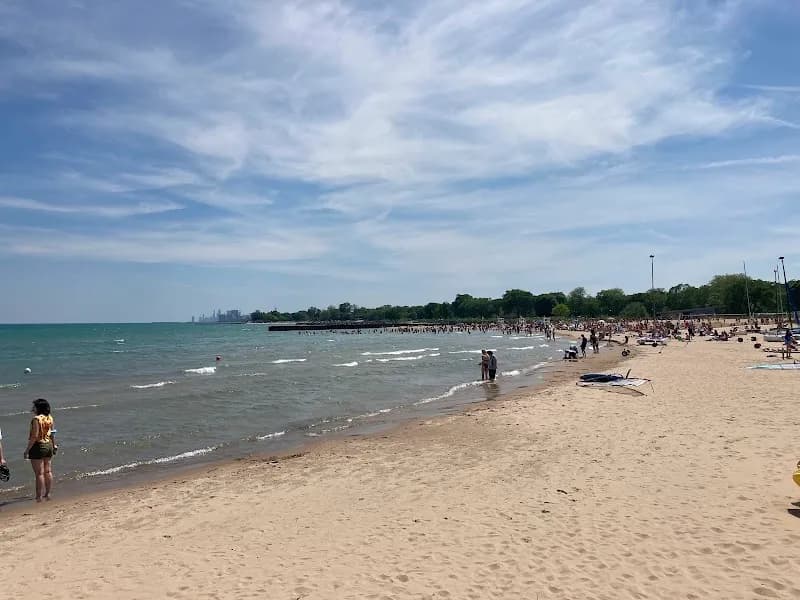 View of Clark Street Beach in Evanston, IL