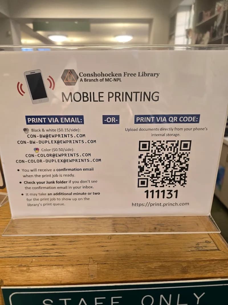 View of Conshohocken Free Library in Conshohocken, PA