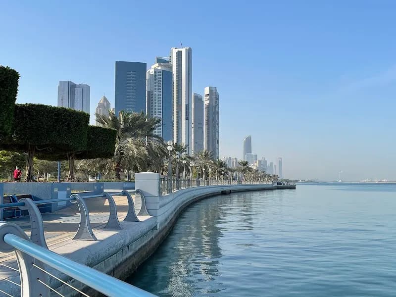 View of Corniche Beach in Abu Dhabi, AUH