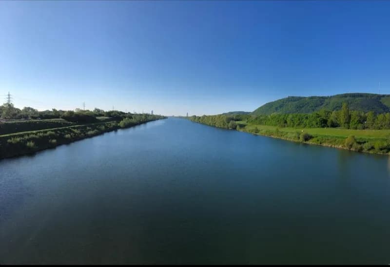 View of Donauinsel in Vienna, W