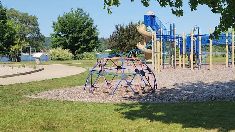 View of Elberta's Waterfront Park in Elberta, MI