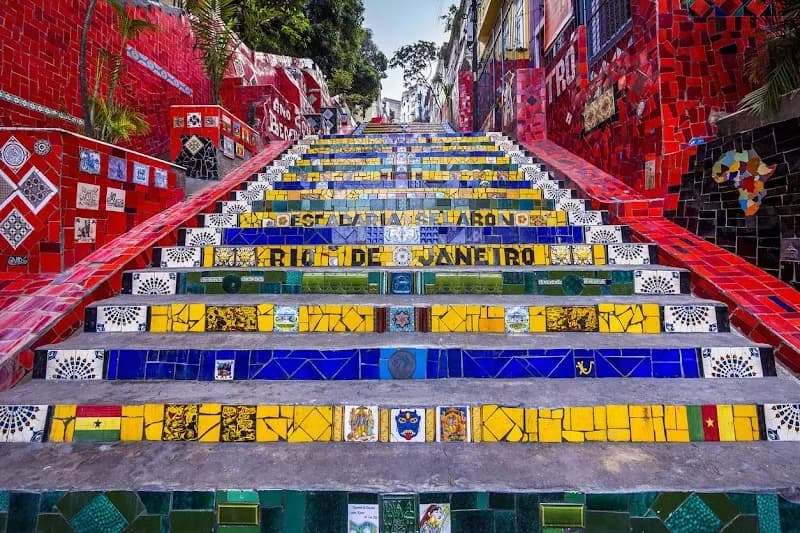 Escadaria Selarón tourist attraction in Rio de Janeiro, RJ