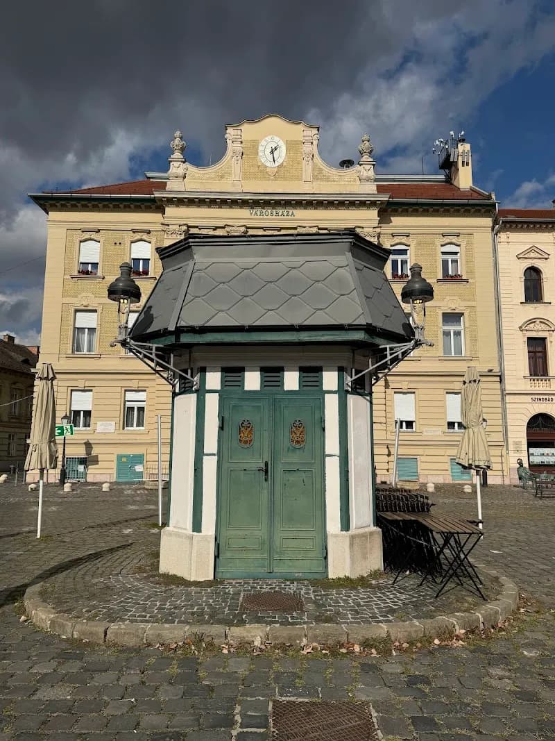 View of Fő tér (Main Square) Market Area in Óbuda, Budapest
