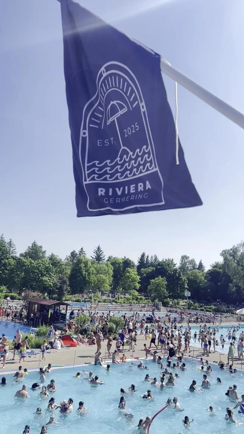 View of Freibad Germering in Gräfelfing, BY