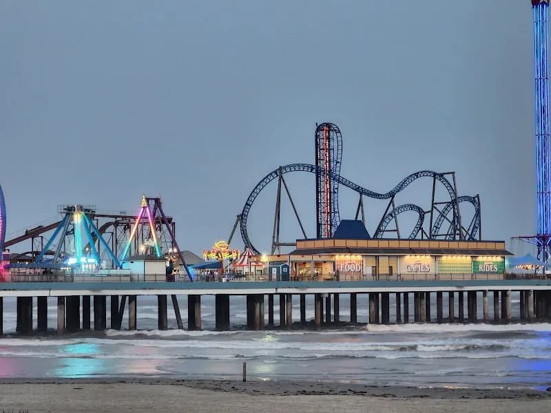 Galveston Island Historic Pleasure Pier amusement park in Galveston, TX