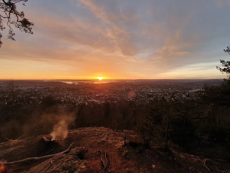 View of Grefsenkollen Viewpoint Trail in Lillomarka, Oslo