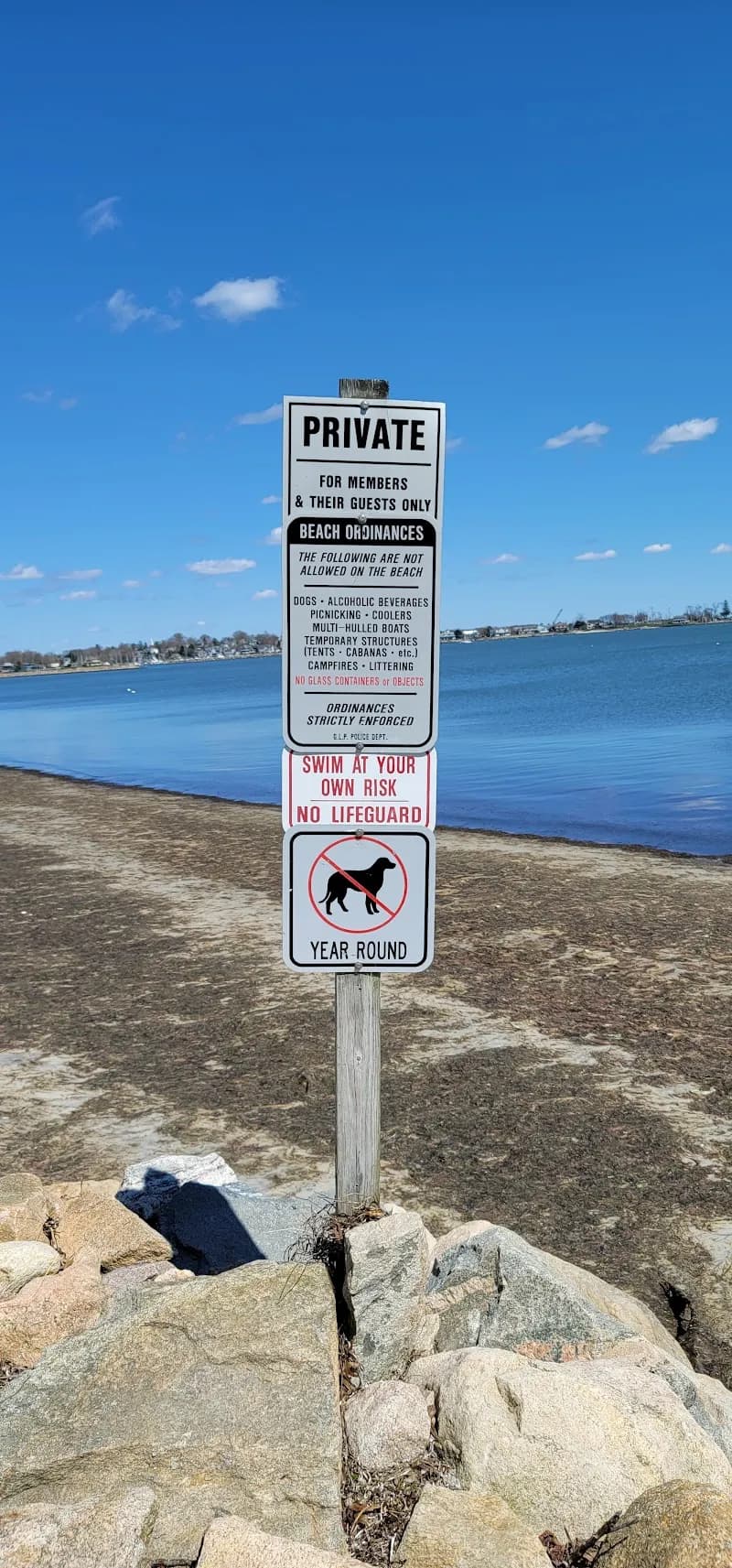 View of Groton Long Point Main Beach in Mystic, CT