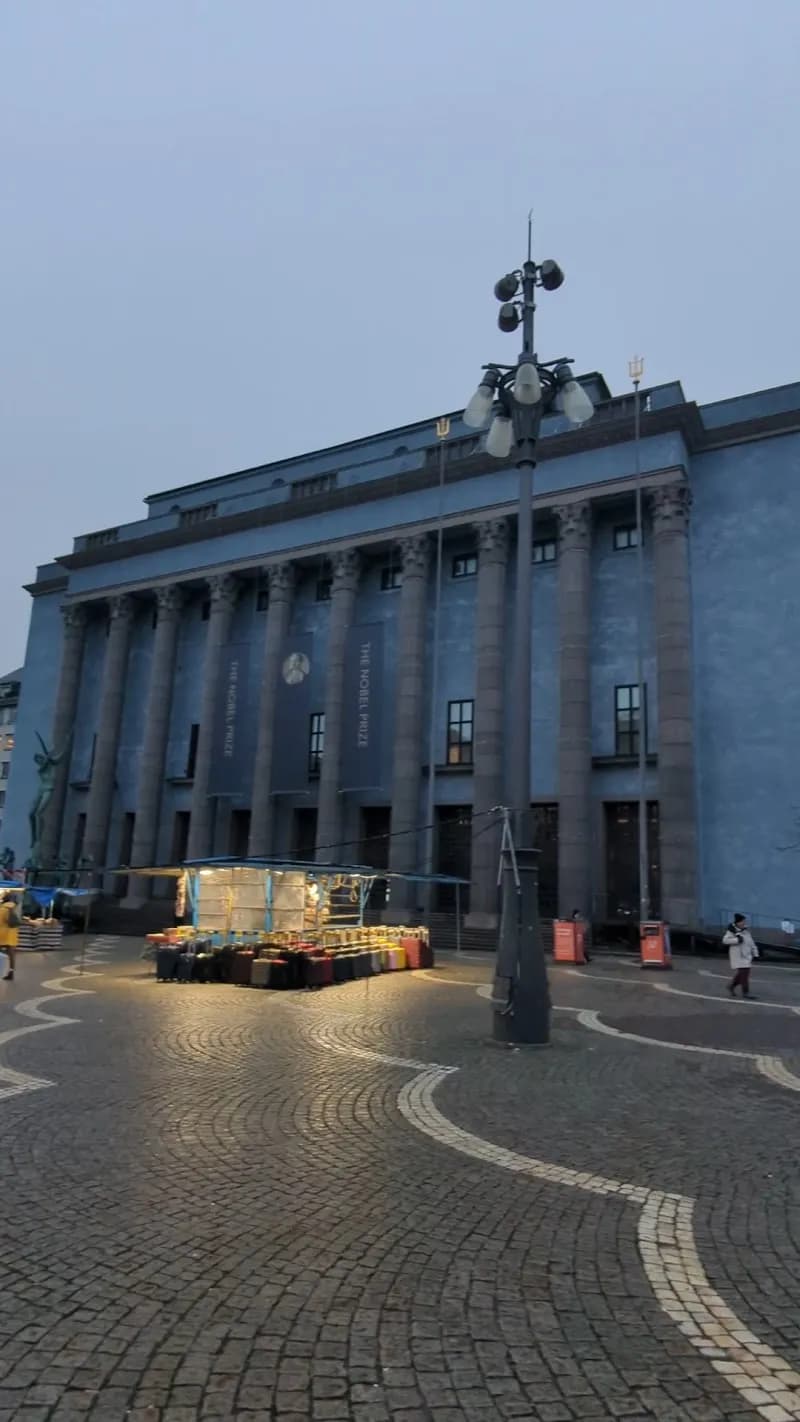 View of Hötorgets loppmarknad in Vaxholm, Stockholm