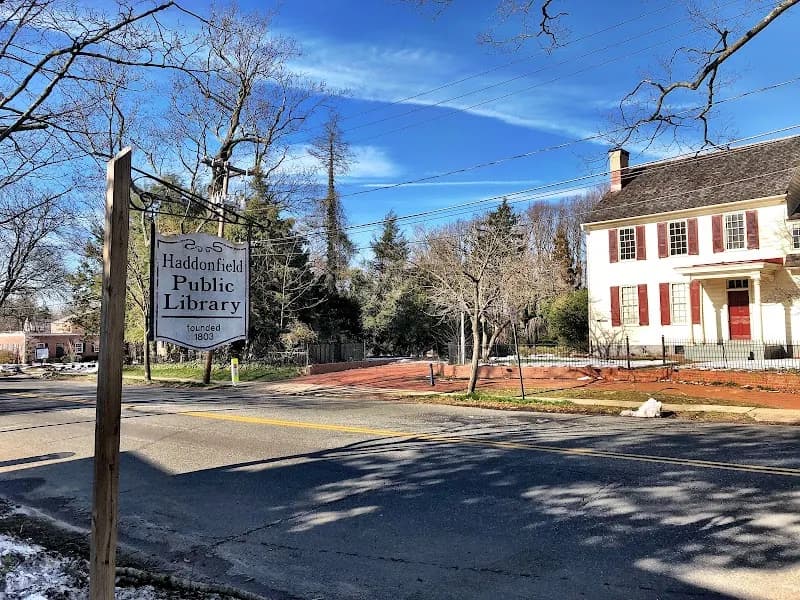 View of Haddonfield Public Library in Haddonfield, NJ