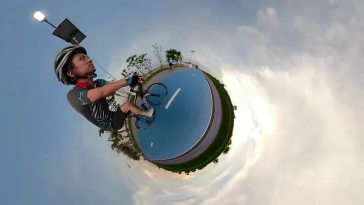 View of Happy & Healthy Bike Lane in Bangkapi, BKK