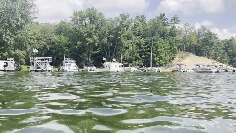 View of Hardy Dam Pond in Newaygo, MI