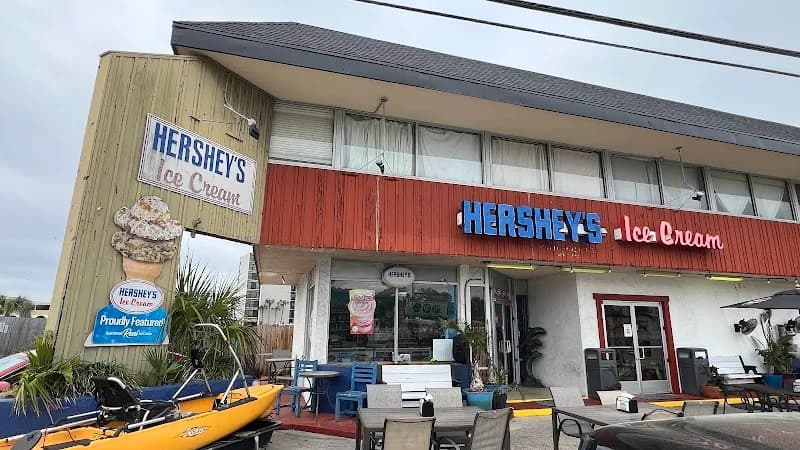 View of Hershey's Beach Ice Cream Shop in Panama City Beach, FL