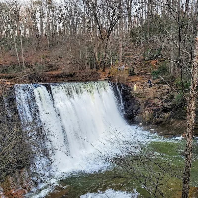 View of Historic Roswell Mill Covered Bridge in Roswell, GA