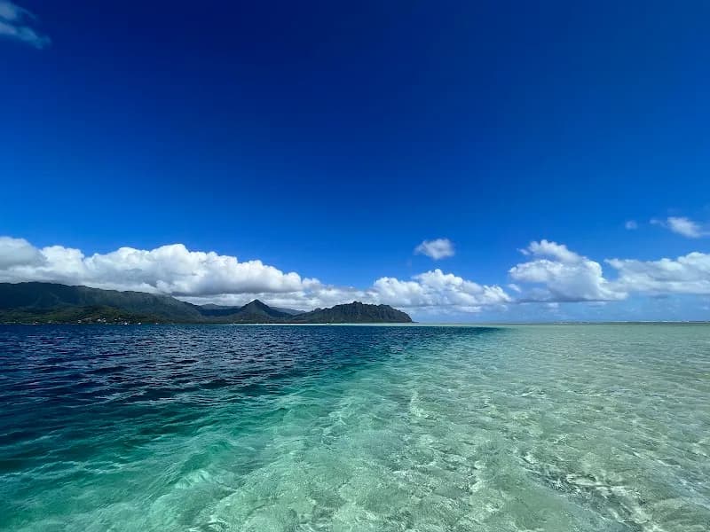 View of Kaneohe Sandbar in Oahu, HI