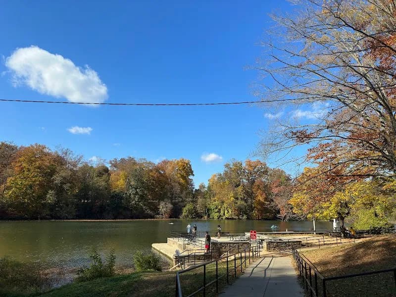 View of Lake Roland Park in Baltimore, MD