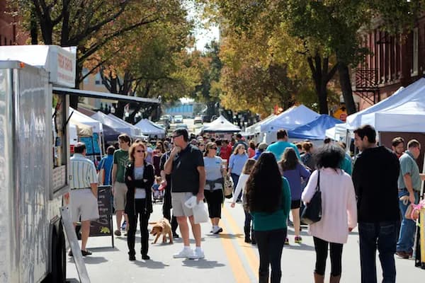 View of Lakeland Downtown Farmers Curb Market in Lakeland, TN