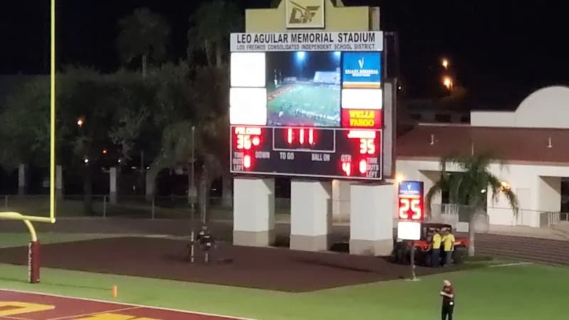 View of Leo Aguilar Memorial Stadium in South Padre Island, TX
