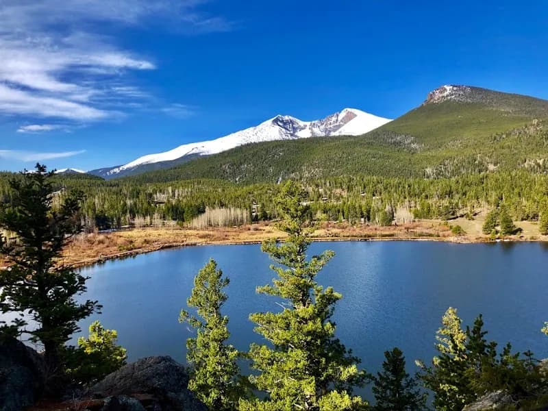 View of Lily Lake in Estes Park, CO