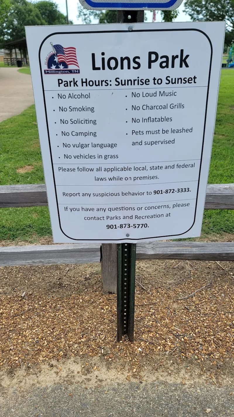 View of Lions Park in Millington, TN