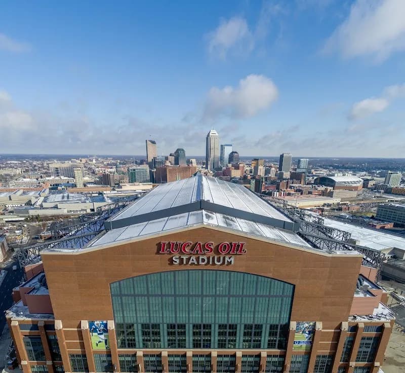 View of Lucas Oil Stadium in Indianapolis, IN