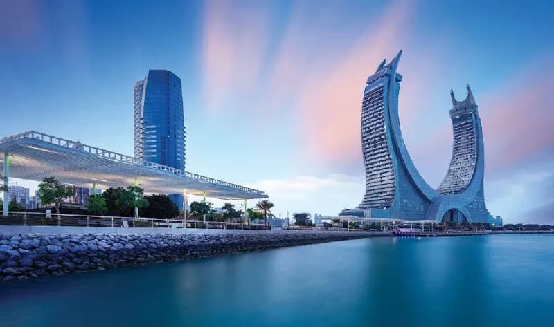 View of Lusail Lake Park in Lusail, QA