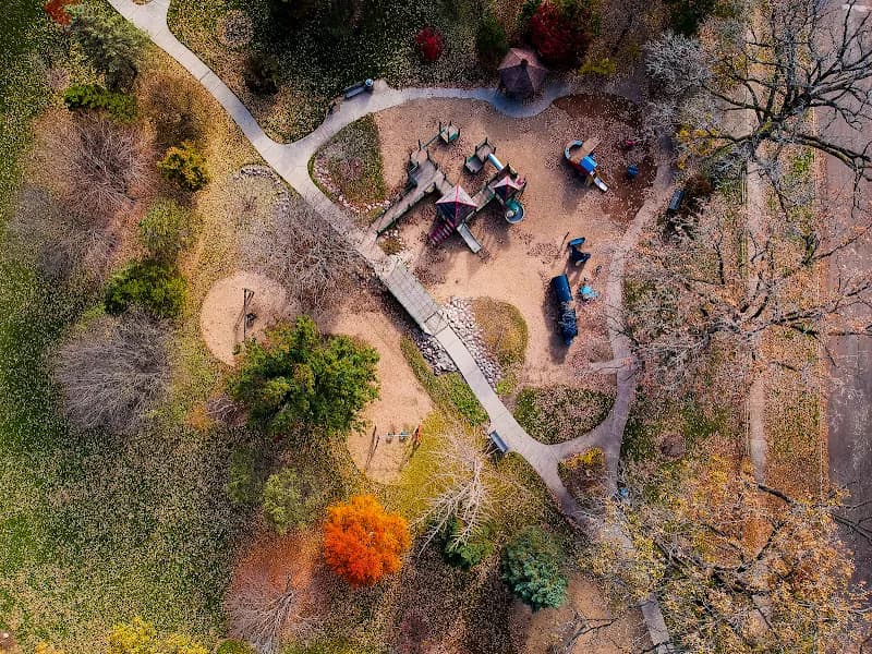 View of Maple Park in Wilmette, IL