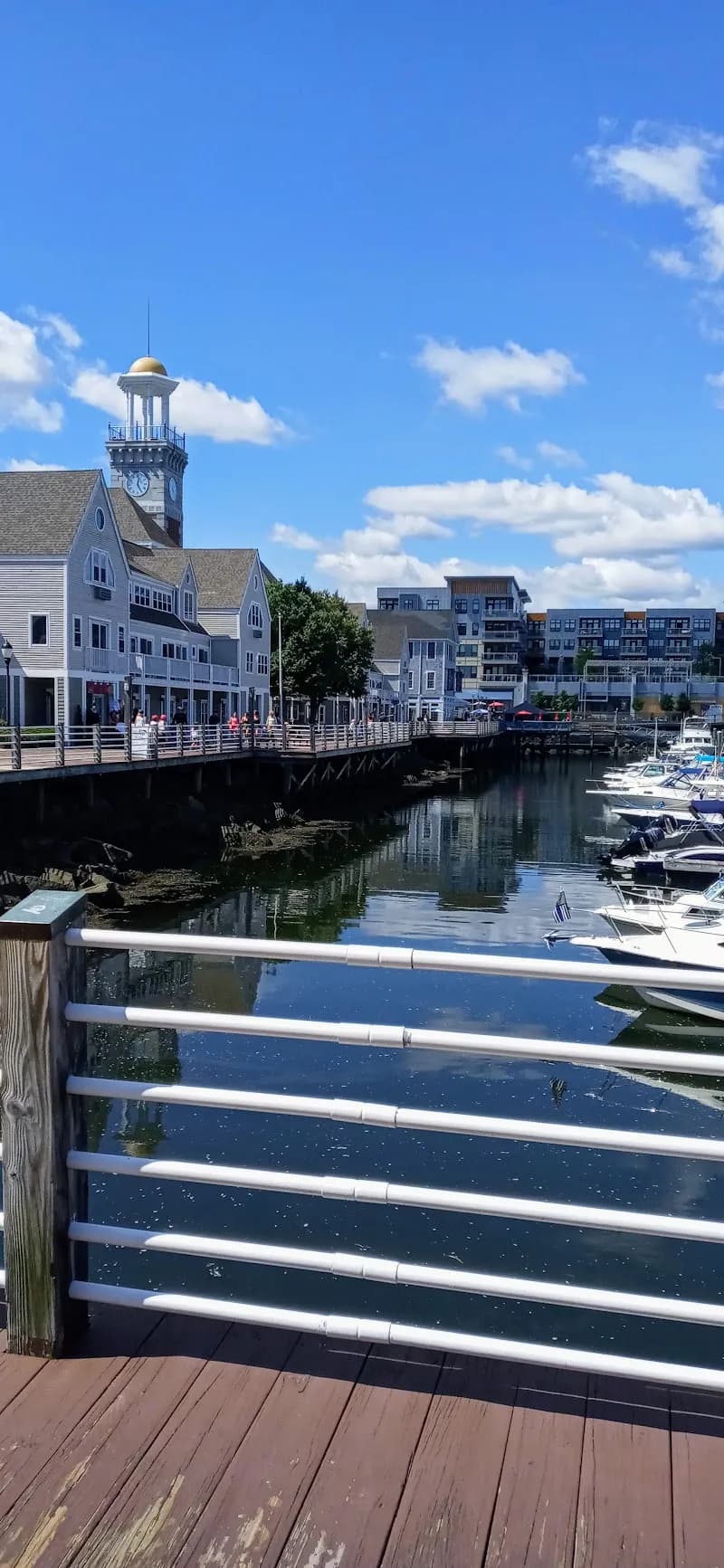 View of Marina Bay Boardwalk in Quincy, MA