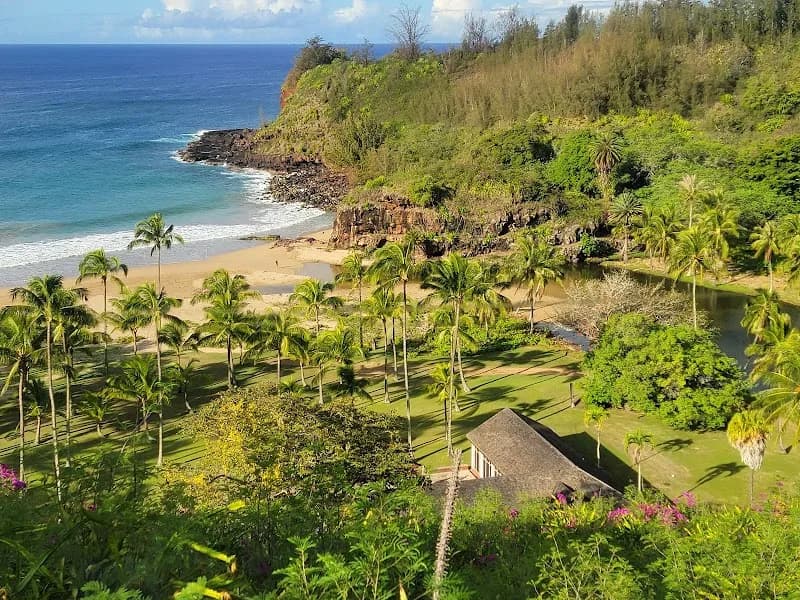 View of McBryde & Allerton Garden, National Tropical Botanical Garden in Kauai, HI