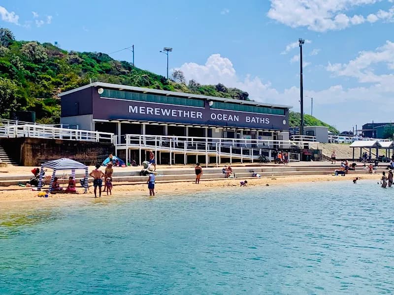 View of Merewether Ocean Baths in Newcastle, NSW