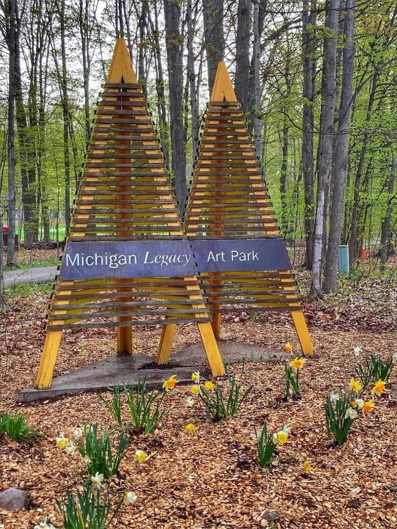 View of Michigan Legacy Art Park in Thompsonville, MI