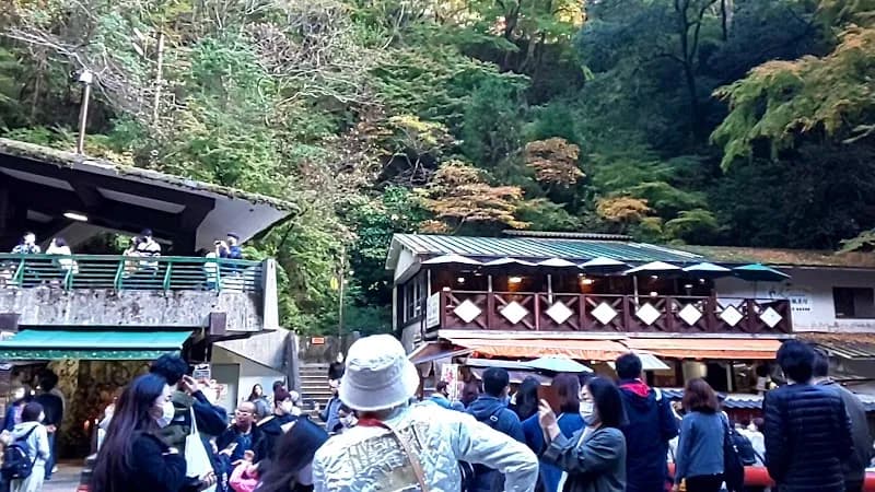 View of Mino Waterfall (Mino-no-taki) in Mino, Osaka