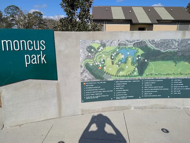 View of Moncus Park in Lafayette, LA